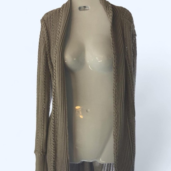 Magaschoni Sweaters - Magaschoni grey knit long cardigan with a relaxed fit #cottagecore S